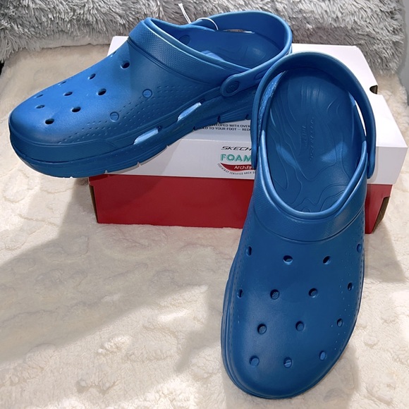 Skechers Men’s Blue Valiant Foamies Arch Fit Sandals Clogs Shoes Size 13 “NIB” - Picture 1 of 15